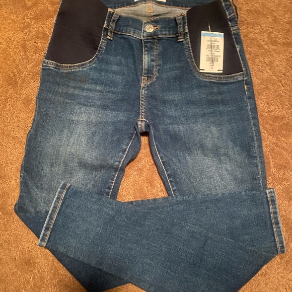 Mango Maternity Skinny Blue Jeans Mid Rise New Size 6 - Picture 5 of 11